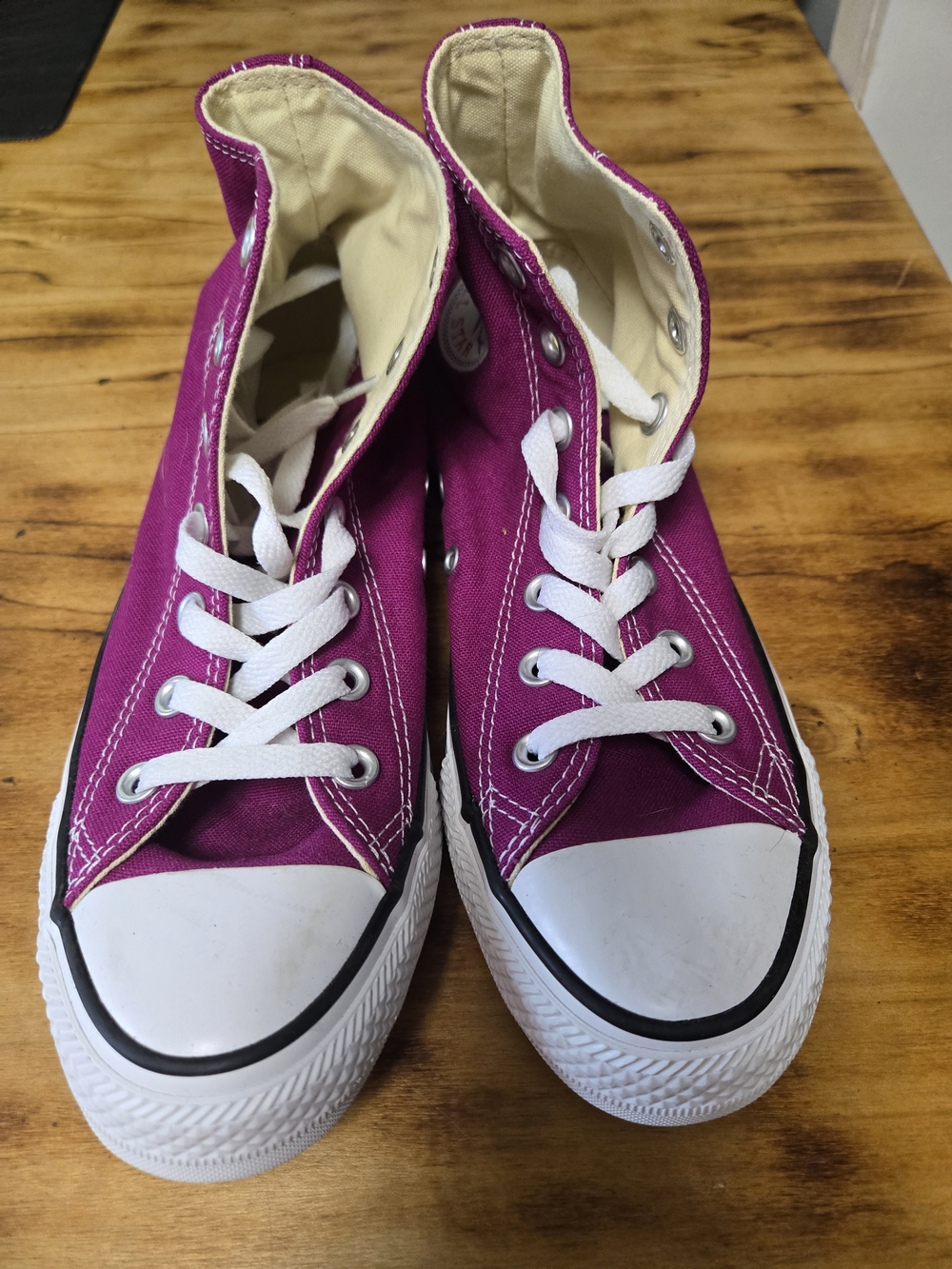 Converse Magenta High-Top Canvas Sneakers - White Laces